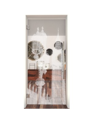 Pendeltür Big Ben Gelasert Auf Klarglas