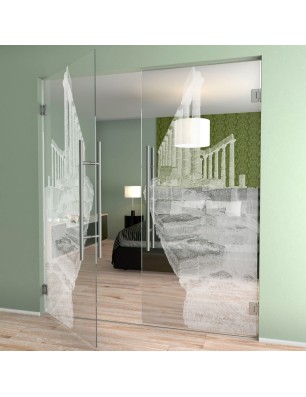 Pendeltür Greece Gelasert Auf Klarglas