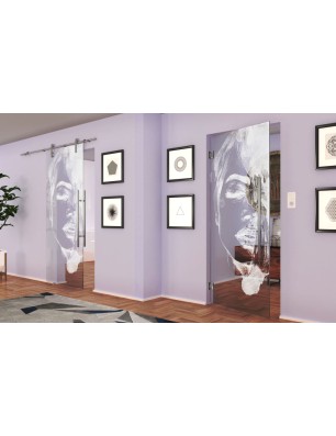 Pendeltür Silhuette II Gelasert Auf Klarglas