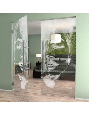 Pendeltür Silhuette II Gelasert Auf Klarglas