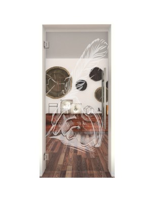 Pendeltür Sign Gelasert Auf Klarglas