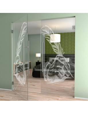 Pendeltür Sign Gelasert Auf Klarglas