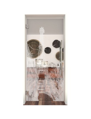 Pendeltür Eifelturm 4 Gelasert Auf Klarglas