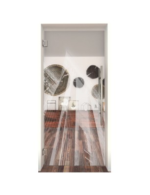 Pendeltür Bank Gelasert Auf Klarglas