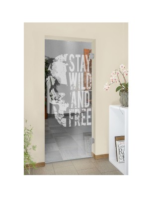 Pendeltür Wild and Free Gelasert Auf Klarglas