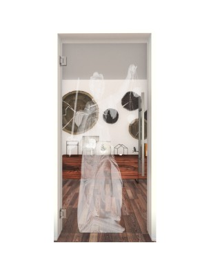 Pendeltür Justitia Gelasert Auf Klarglas