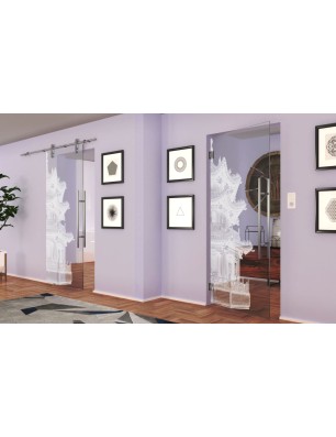 Pendeltür Pagode II Gelasert Auf Klarglas