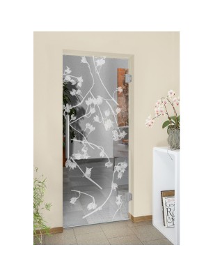 Pendeltür Äste Gelasert Auf Klarglas