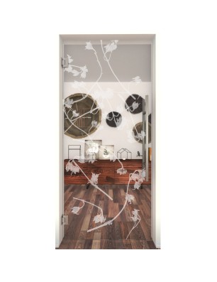 Pendeltür Äste Gelasert Auf Klarglas