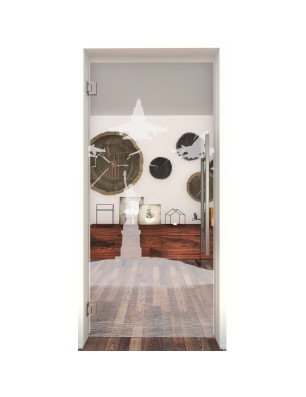 Pendeltür F16 Gelasert Auf Klarglas