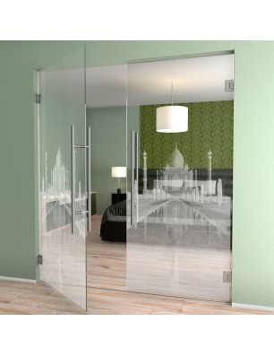 Pendeltür Tac Mahal Gelasert Auf Klarglas