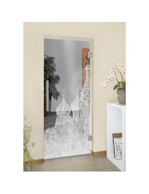 Pendeltür Moskau Gelasert Auf Klarglas