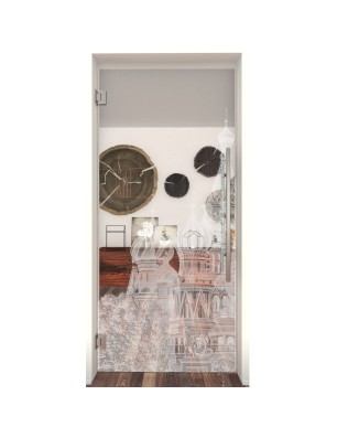 Pendeltür Moskau Gelasert Auf Klarglas