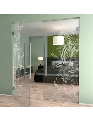 Pendeltür Kid Misc Gelasert Auf Klarglas