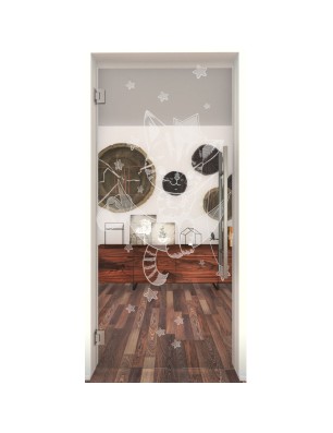 Pendeltür kids moon Gelasert Auf Klarglas