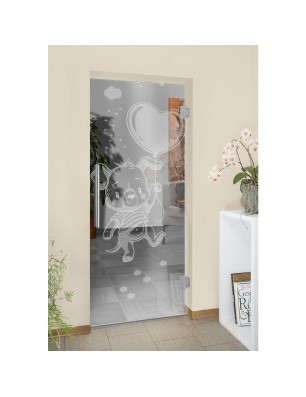 Pendeltür kids baloon Gelasert Auf Klarglas