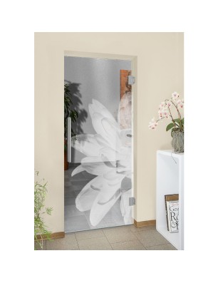 Pendeltür Blume 2 Gelasert Auf Klarglas