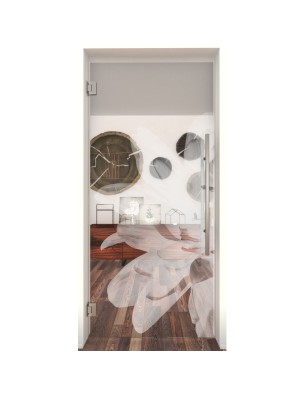 Pendeltür Blume 2 Gelasert Auf Klarglas