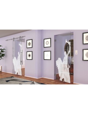 Pendeltür Rom Gelasert Auf Klarglas