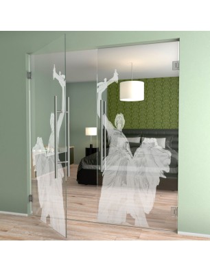 Pendeltür Rom Gelasert Auf Klarglas