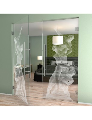 Pendeltür Michelangelo Gelasert Auf Klarglas