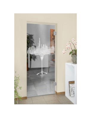 Pendeltür My City Gelasert Auf Klarglas