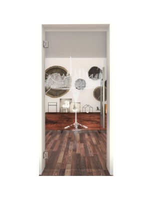 Pendeltür My City Gelasert Auf Klarglas