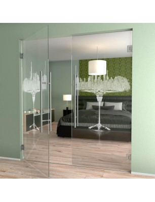 Pendeltür My City Gelasert Auf Klarglas