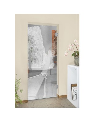 Pendeltür Phuket Gelasert Auf Klarglas