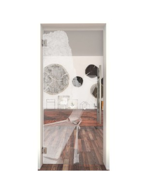 Pendeltür Phuket Gelasert Auf Klarglas