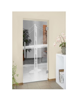 Pendeltür Golden Gate Gelasert Auf Klarglas