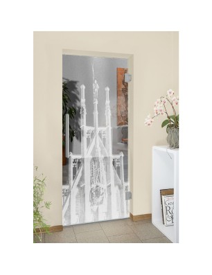 Pendeltür München Gelasert Auf Klarglas