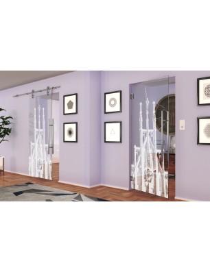 Pendeltür München Gelasert Auf Klarglas