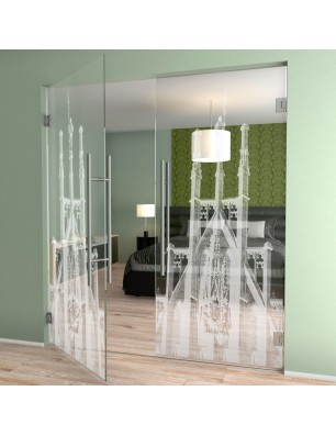 Pendeltür München Gelasert Auf Klarglas