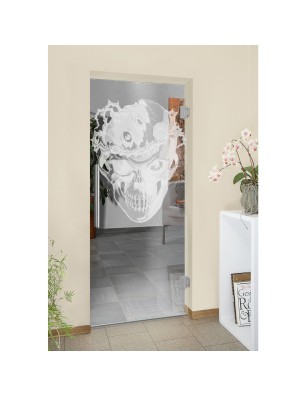 Pendeltür Skull 4 Gelasert Auf Klarglas