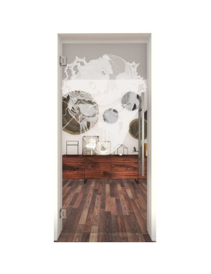 Pendeltür Skull 4 Gelasert Auf Klarglas