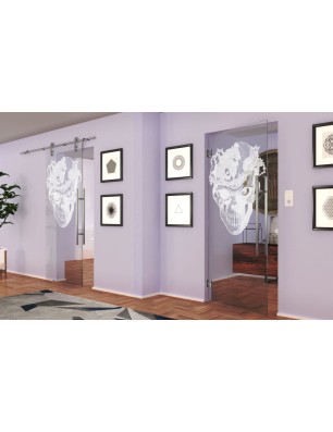 Pendeltür Skull 4 Gelasert Auf Klarglas