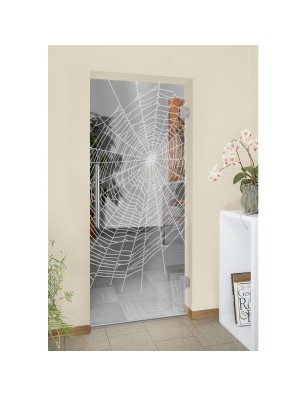 Pendeltür Netz Gelasert Auf Klarglas