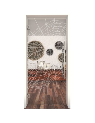 Pendeltür Netz Gelasert Auf Klarglas