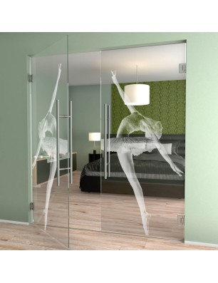 Pendeltür Balerina Gelasert Auf Klarglas