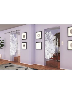 Pendeltür Blume 4 Gelasert Auf Klarglas