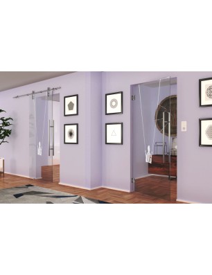 Pendeltür Schaukel Gelasert Auf Klarglas