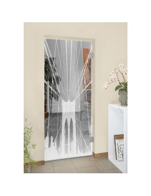 Pendeltür Brooklyn Gelasert Auf Klarglas