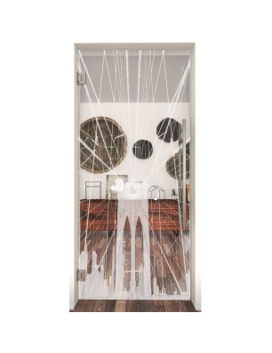 Pendeltür Brooklyn Gelasert Auf Klarglas