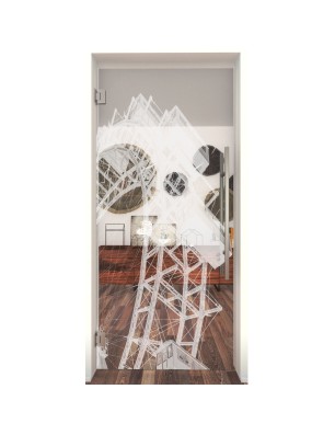 Pendeltür Riesenrad Gelasert Auf Klarglas