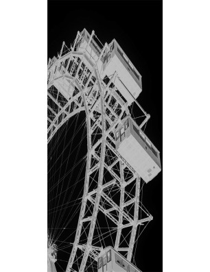 Pendeltür Riesenrad Gelasert Auf Klarglas