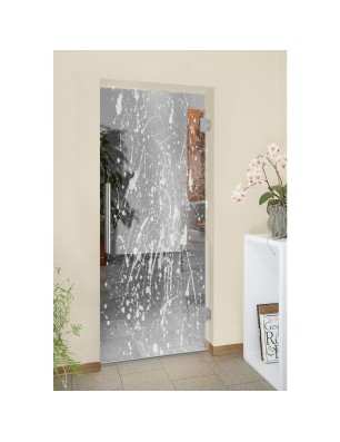 Pendeltür Abstrakt Gelasert Auf Klarglas