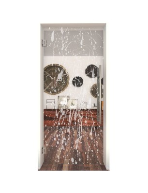 Pendeltür Abstrakt Gelasert Auf Klarglas