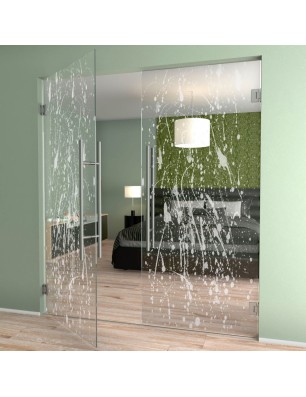 Pendeltür Abstrakt Gelasert Auf Klarglas