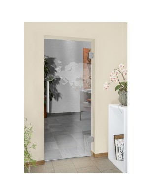 Pendeltür Europa Gelasert Auf Klarglas